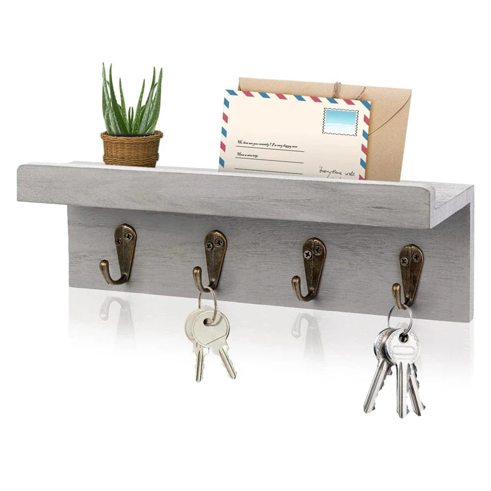 Porte Courrier Mural Bois Gris