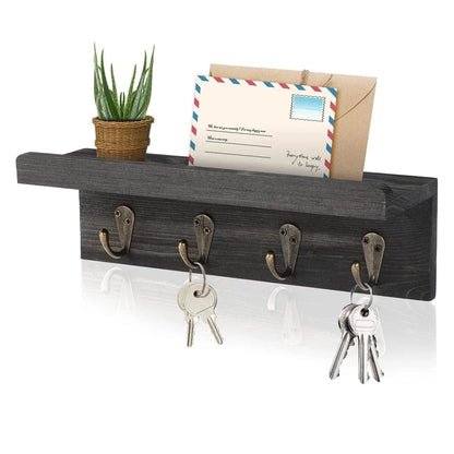 Porte Courrier Mural Bois Noir